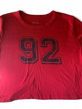 Women’s Red Graphic Tee with 92 Print